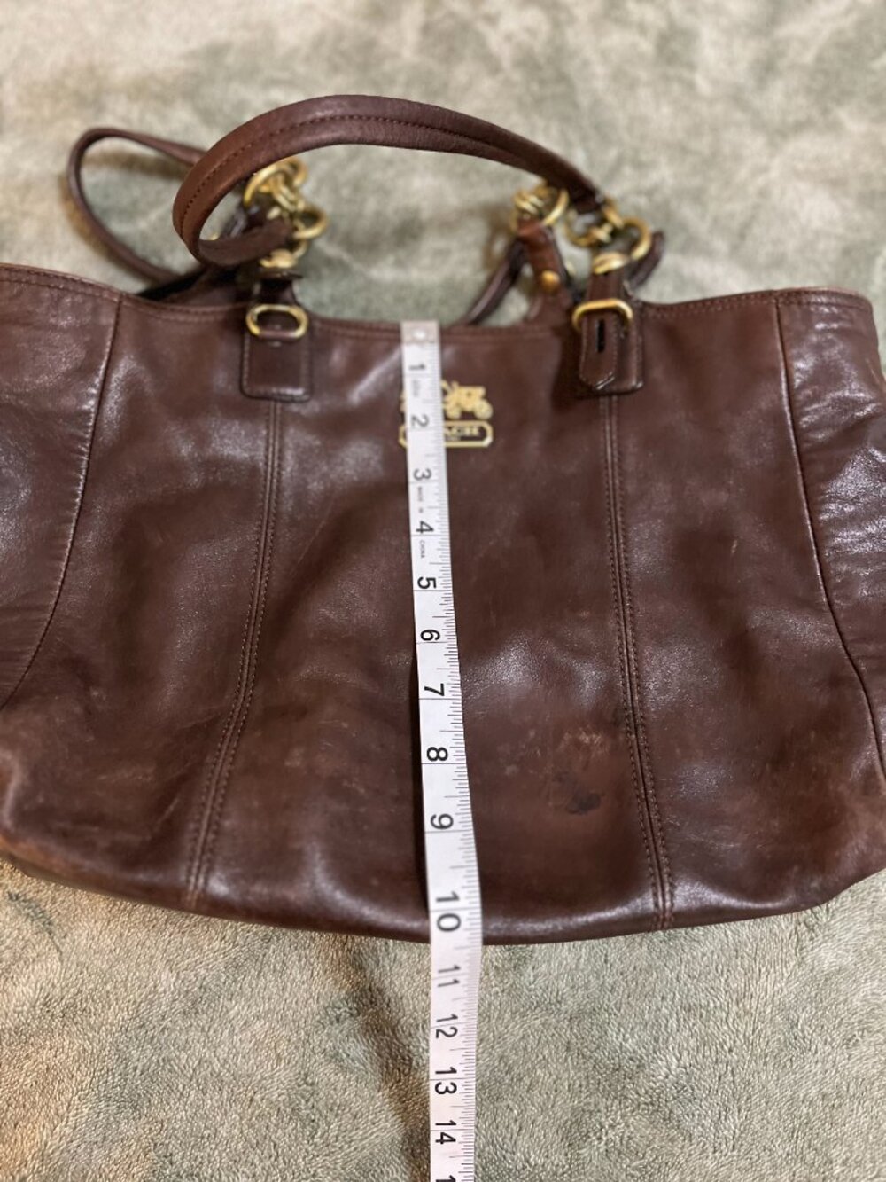 Coach Madison Mia Leather Tote Bag Brown Style Carriage 15740 Shoulder Bag flaws - Picture 14 of 14